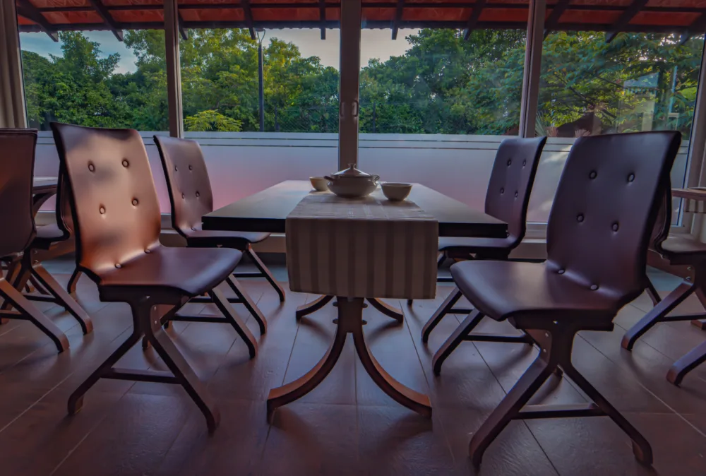 Restaurant interior in the evening, hospitality photography Bangalore